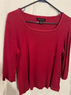Goodclothes Women's Red Scoop Neck Knit Sweater